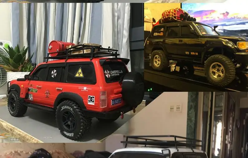 RC металлический лоток для багажа с лестницей для LC80 LAND CRUISER 1/10 RC SCX10 осевой гусеничный корпус# M2324 жесткий корпус