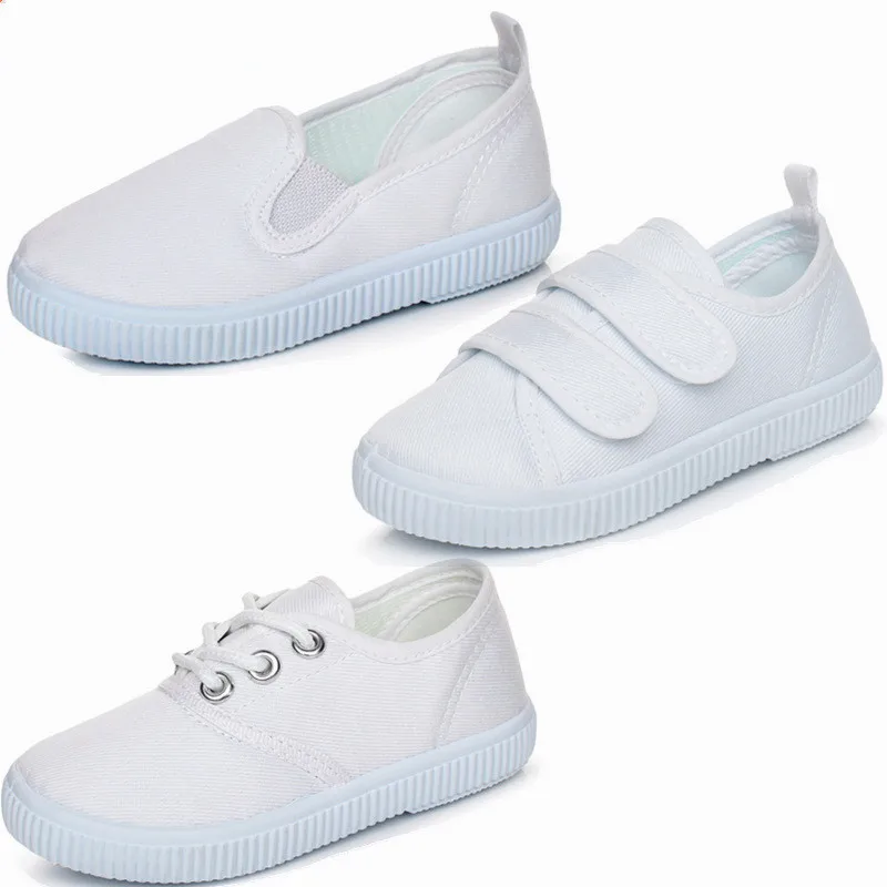 White Sneakers Canvas Shoes for Girls Boys Children School Student