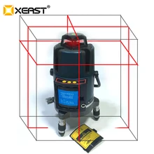 XEAST XE-17A 3D красный лазерный уровень 8 линий самонивелирующийся метр 360 градусов Поворотный крест литиевая батарея включает
