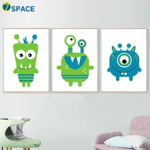 Kawaii Monster Nordic Poster Wall Art Canvas Painting Posters And Prints Nursery Art Wall Pictures For Baby Girl Boy Room Decor