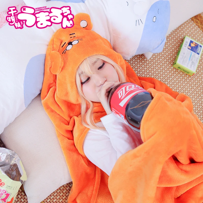 

2016 High Quality Himouto! Umaru-chan Cloak Anime Umaru chan Doma Umaru Cosplay Costume Flannels Cloaks Blanket Soft Cap Hoodies