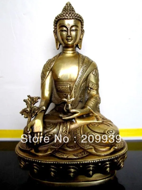 

bir 0010345 Tibet Buddhist YOG A * MEDICINE buddha bronze statue