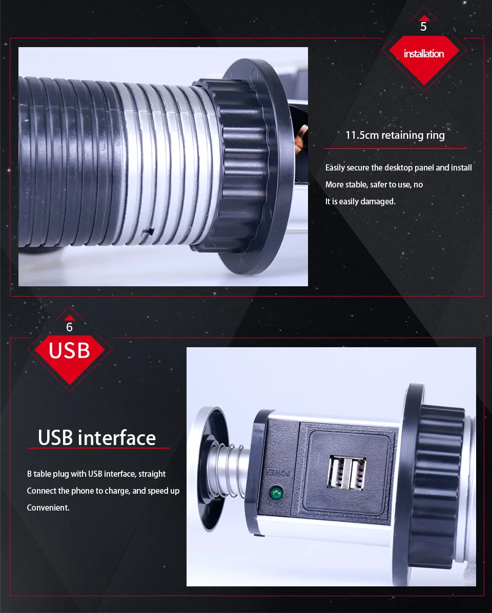 Bcsongben Потяните настольная розетка всплывающие 2 розетки питания 2 usb зарядный порт настольные 16A розетки скрытый кухонный стол столешница ЕС вилка