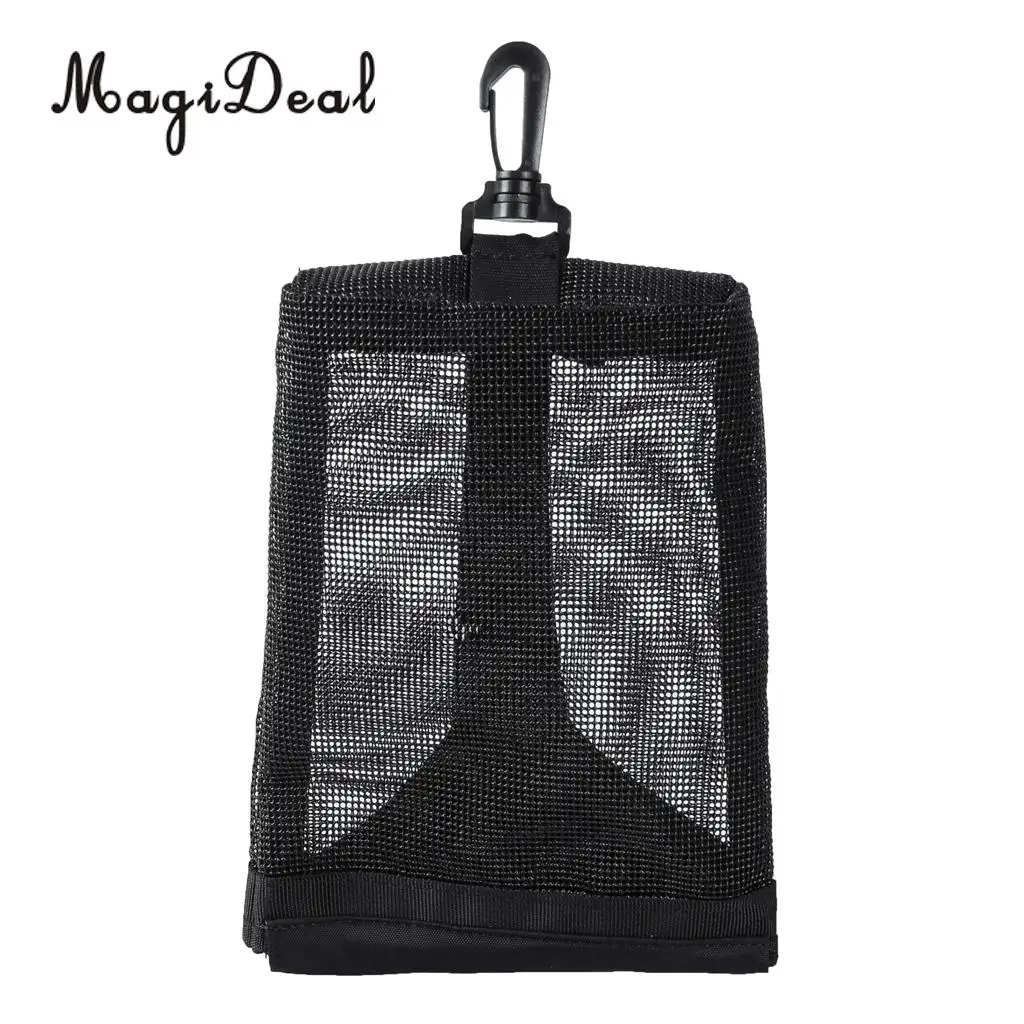 MagiDeal Strong 1Pc Nylon Scuba Diving Dive Weight Pocket Accessory Mesh Pouch Bag With Clip for Camera Drift Hook Equipment Acc
