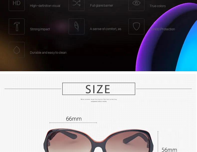 BAVIRON, модные поляризационные солнцезащитные очки большого размера для женщин, брендовые дизайнерские солнцезащитные очки для женщин, UV400, поляризационные очки для женщин