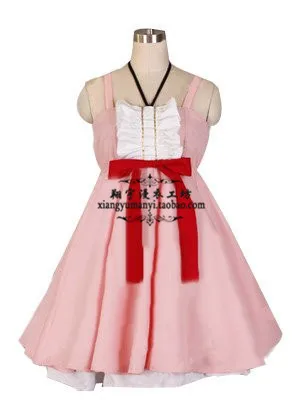 

2017 Hot Anime Monogatari Bakemonogatari Nisemonogatari Nadeko Sengoku pink dress Cosplay Costume