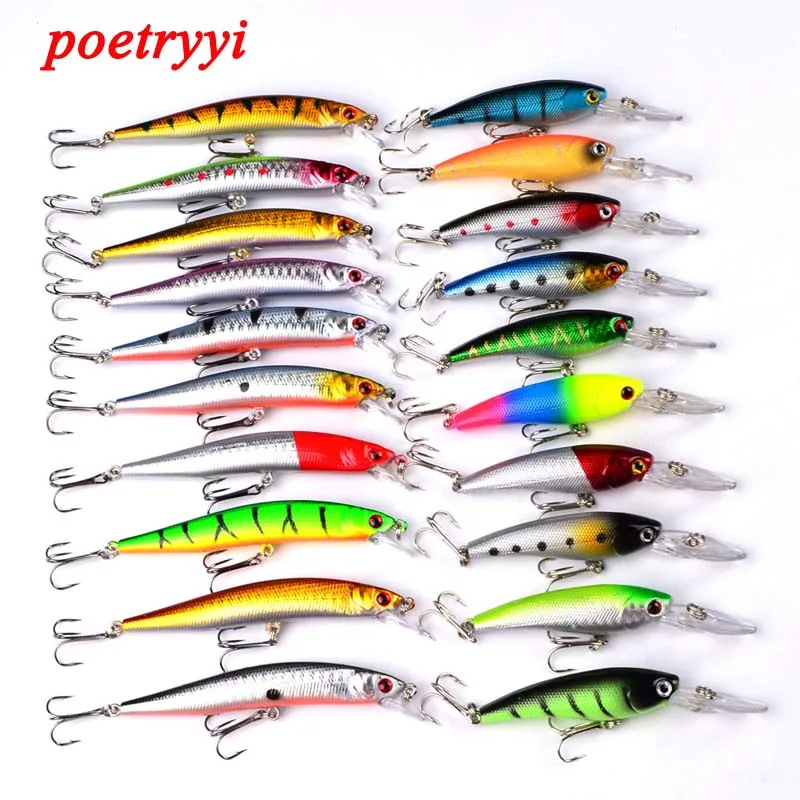 

20Pcs Fishing Lures Set Topwater Carp Fishing Baits Kit Suit To Go For Sale Artificial Hard Baits Minnow Suitable For Most Fish