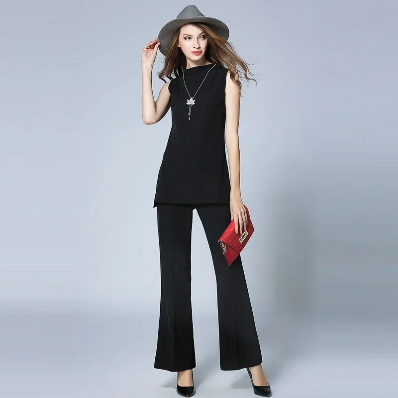 Buy 2017 New Runway Fashion Pant Suits Office Ladies