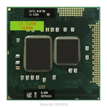 Intel Core i5-520M i5 520M SLBNB SLBU3 2.4 GHz Çift Çekirdekli Dört Iplik Işlemci işlemci 3W 35W Soket G1/rPGA988A