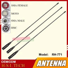 SMA/BNC мягкая гибкая портативная рация антенна 144/430 МГц Двухдиапазонная VHF/UHF для Kenwood Yaesu Vertex standard Puxing Quansheng TYT
