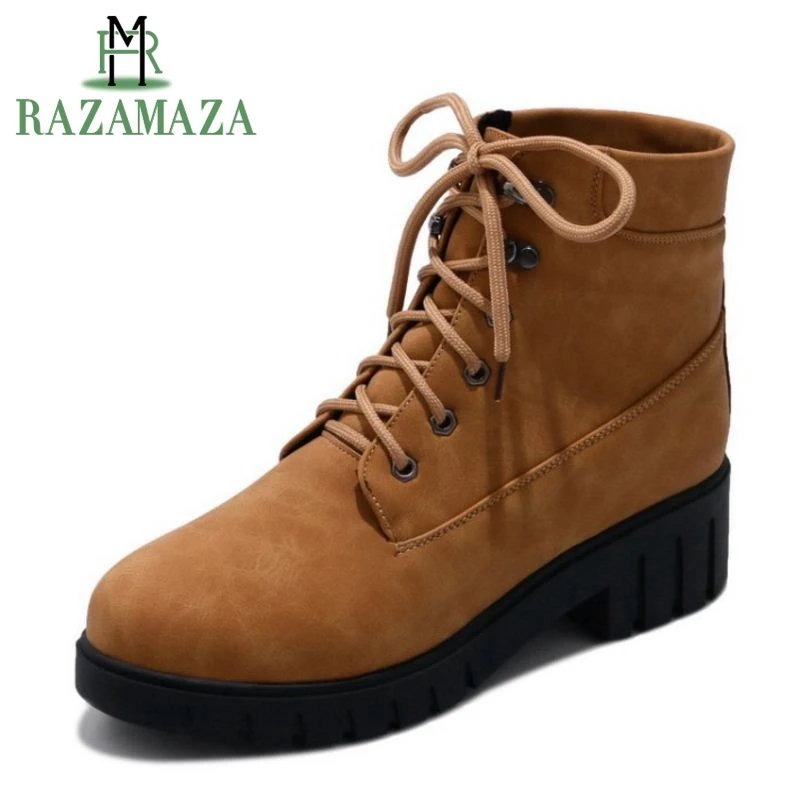 

ZALAVOR Size 34-43 4 Colors Women Ankle Boots Thick Heel Patchwork Fur Winter Short Botas Woman Shoes Fashion Shoes Woman