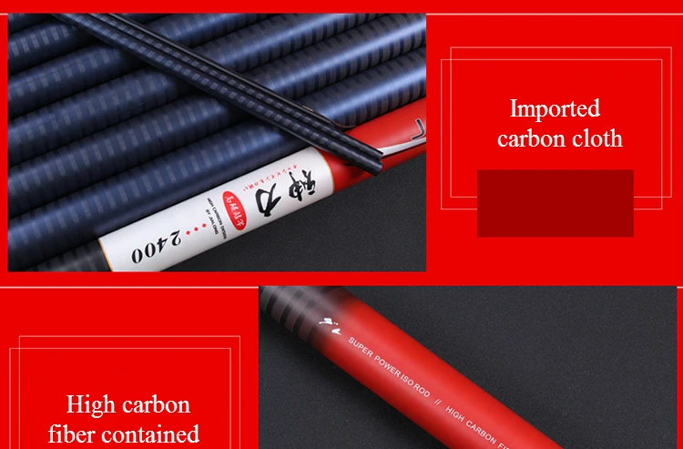 Vara de Pesca de Alta Potência de Carbono Vara de Mão Alta Resistência Super Duro Fluxo Pólo Rio Lago Carpa Fiação Olta Haste Longa Pesca 18-30m 15 Cheap Varas de pescar