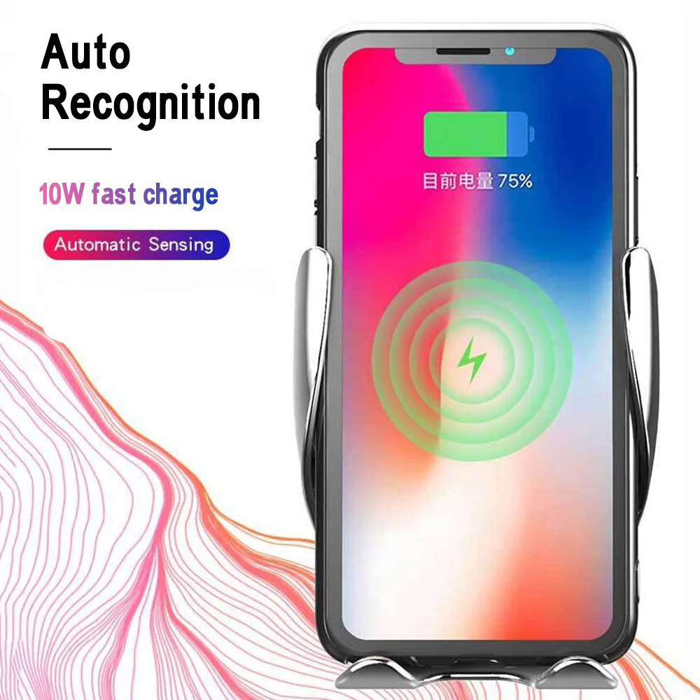 Car Qi Wireless Charger For iPhone XS Max X 8 10w Fast Wirless Charging Wireless Car Charger For Samsung S10 Xiaomi Mi 9