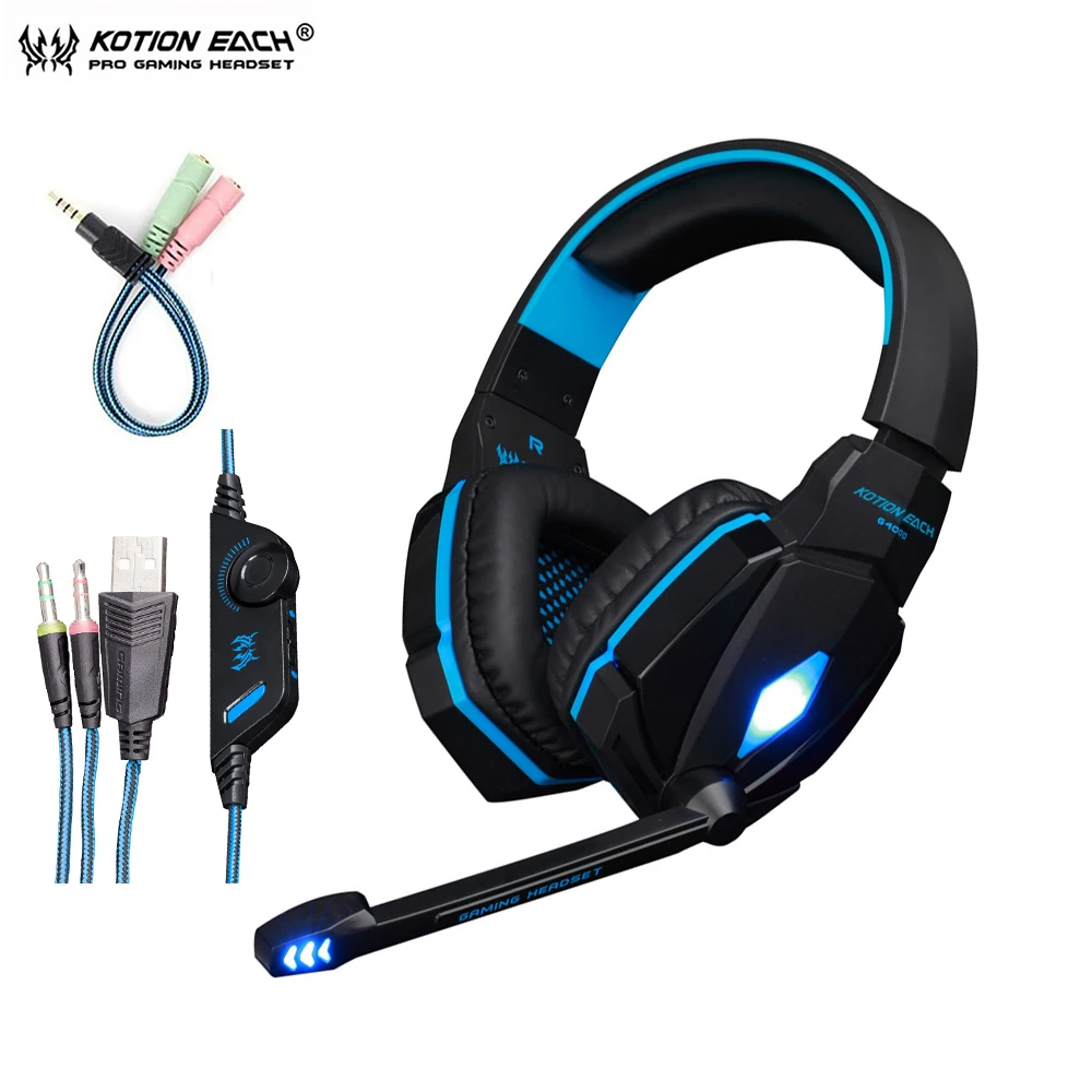 Стереонаушники KOTION EACH G4000 игровые Проводные с микрофоном и регулировкой