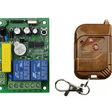 AC 220 В 8 2 CH РФ Беспроводной Дистанционное управление 1* приемник+ 1* передатчик имитация дерева зерна 2 пуговицы