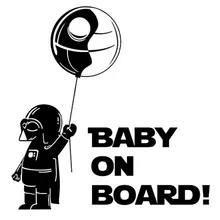 14.6*15CM Cool Boy Play Role Playing Funny BABY ON BOARD Car Styling Sticker Creative Car Window Decal Black/Silver C9-0025