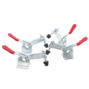 

4Pcs Metal Horizontal Toggle Clamps Holding Capacity 90Kg Toggle Clamp GH-201B Quick Release Tool Hand Tool Toggle Clamp