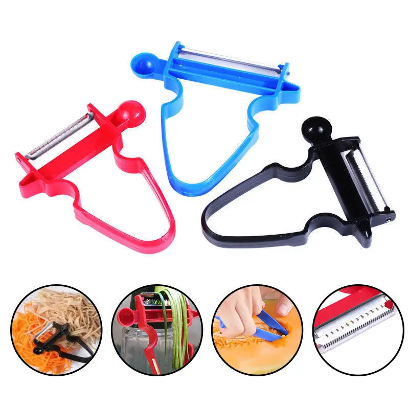 

3 pcs/Set Slicer Shredder Peeler Julienne Cutter Multi Peel Stainless Steel Blade Zesters Kitchen Tools Magic Trio Peeler Set