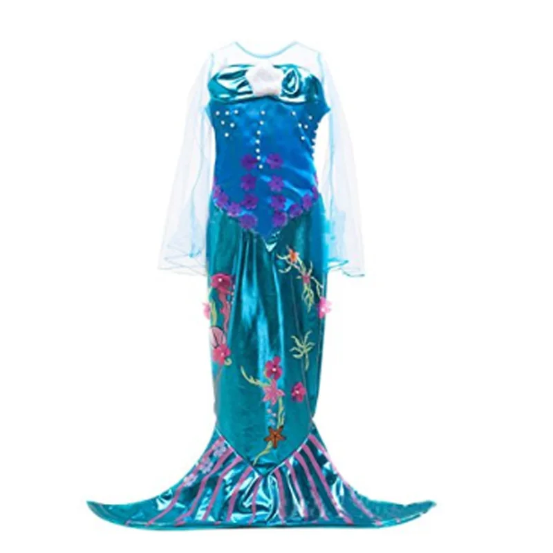 Хвост маленькой русалки принцесса Ариэль костюм для косплея, костюм Mardi Gras костюм на Хэллоуин для детей платья маленьких девочек - Цвет: Q108