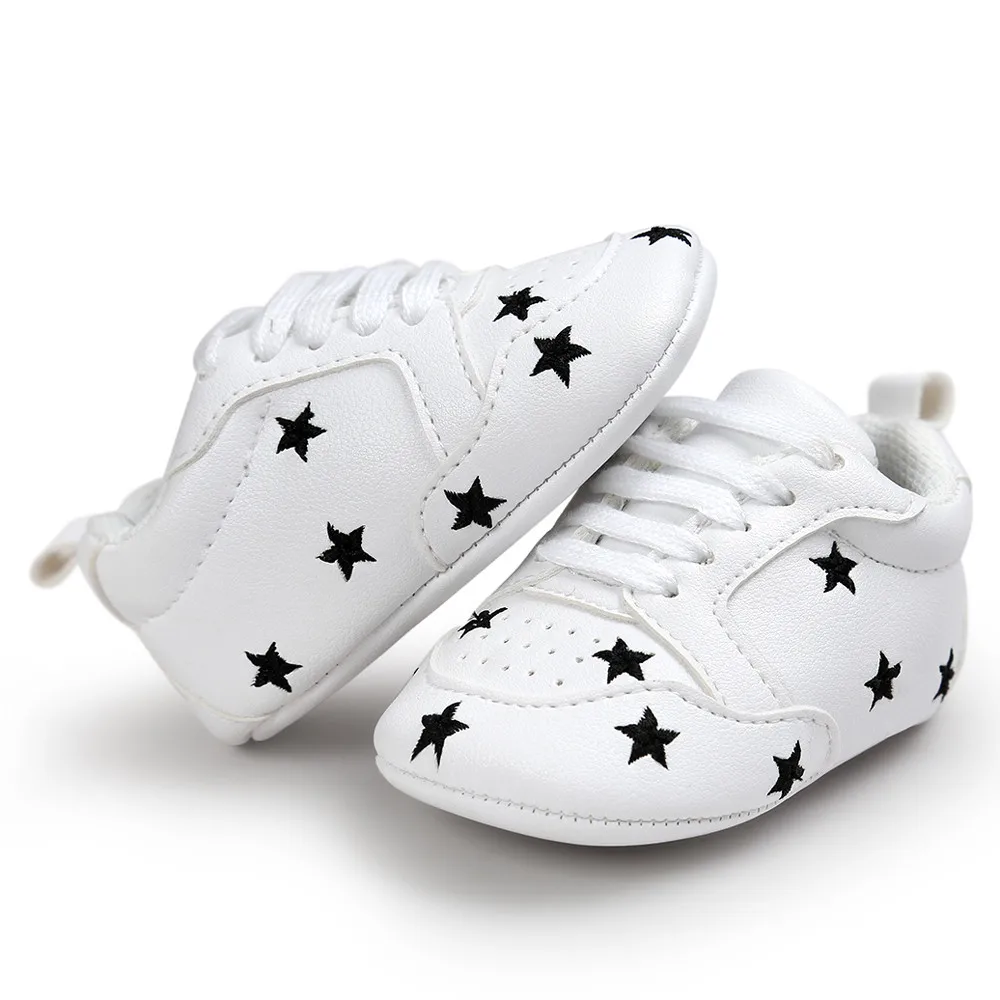 

Toddler Baby bed fringed bandage soft soles shoe dot sneakers kids Baby Embroidery Five-pointed Star Bandage Soft Sole Shoes