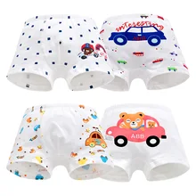 Нижнее белье для мальчиков 2 шт., трусики для подростков, хлопковые детские трусы-боксеры с милым рисунком машины, От 2 до 12 лет, детские трусы-боксеры majtki dziewczynka