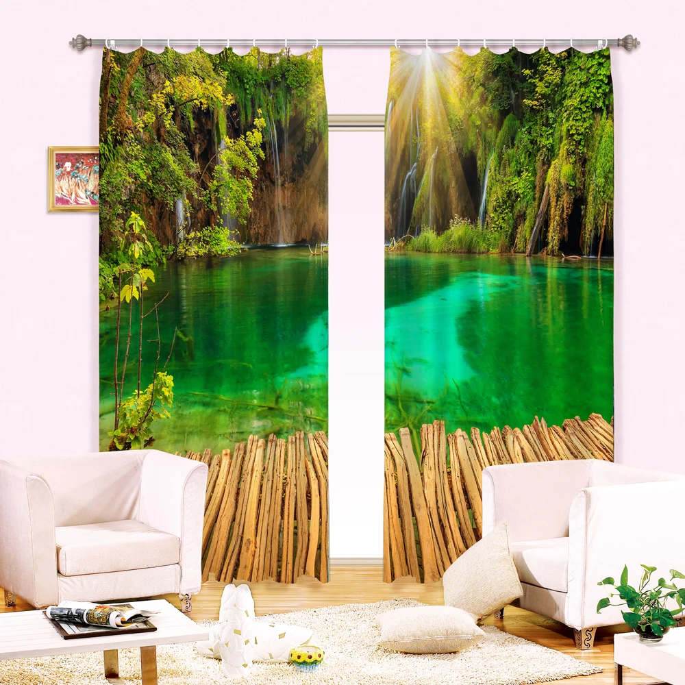 Живописный пейзаж выбран 3 d печать цифровой трехмерный занавес|curtains curtain|digital print