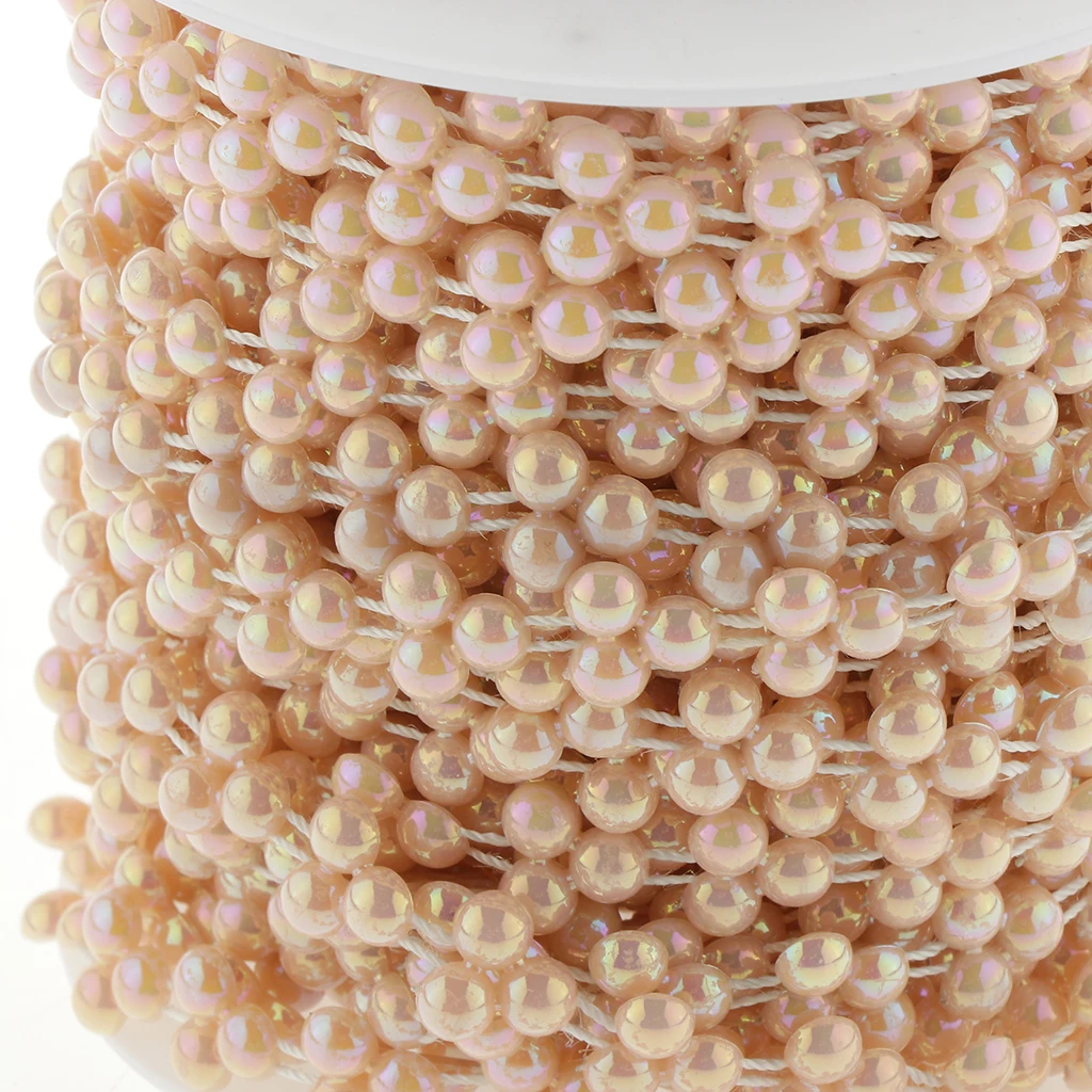 15 Meters ABS Imitation Pearl Beads Chain Trim for DIY Craft Bridal Wedding Party Decoration Supplies Jewelry Findings Craft 