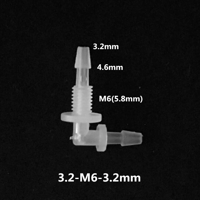 1 шт. 2,4 мм-11,1 мм Пластиковые резьбовые 90 градусов коленчатые соединители для аквариумная система(отправить с гайкой