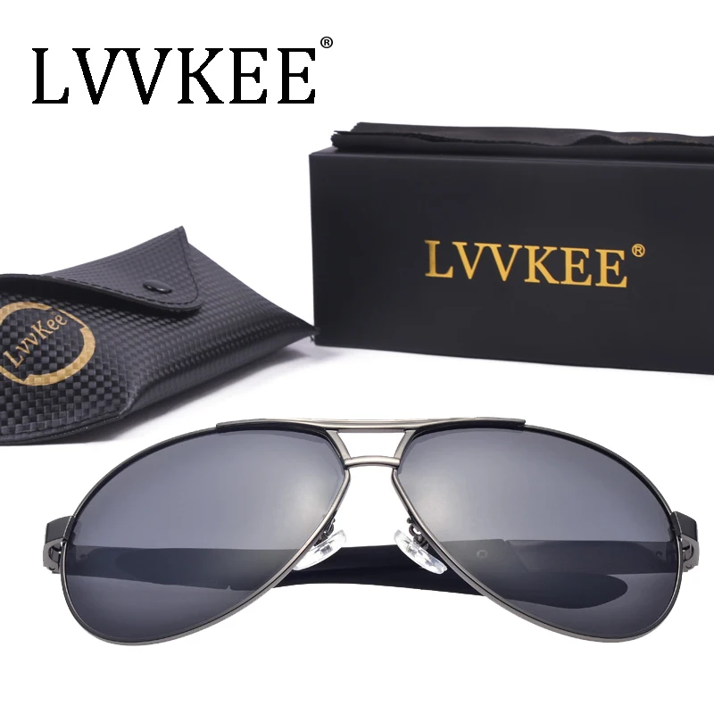 Популярные Классические мужские солнцезащитные очки авиаторы lvvkee 2018 года