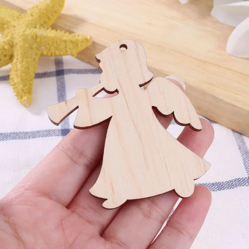 10 шт./компл. с рисунком рождественской елки Ангел перчатки DIY деревянный подвесной орнамент поделки своими руками вечерние домашний декор