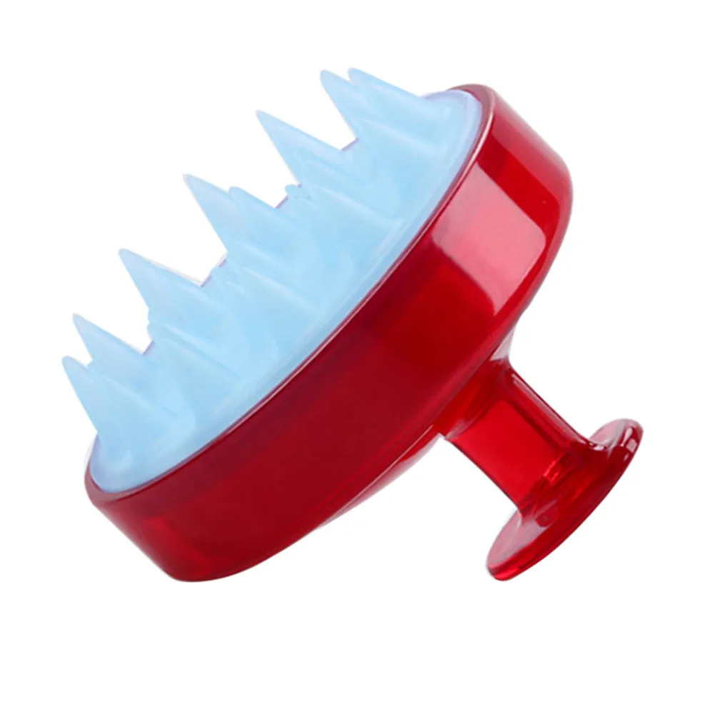 Spa Massage Brush Silicone Head Body Shampoo Scalp Comb Hair Washing Shower Brush TK-ing