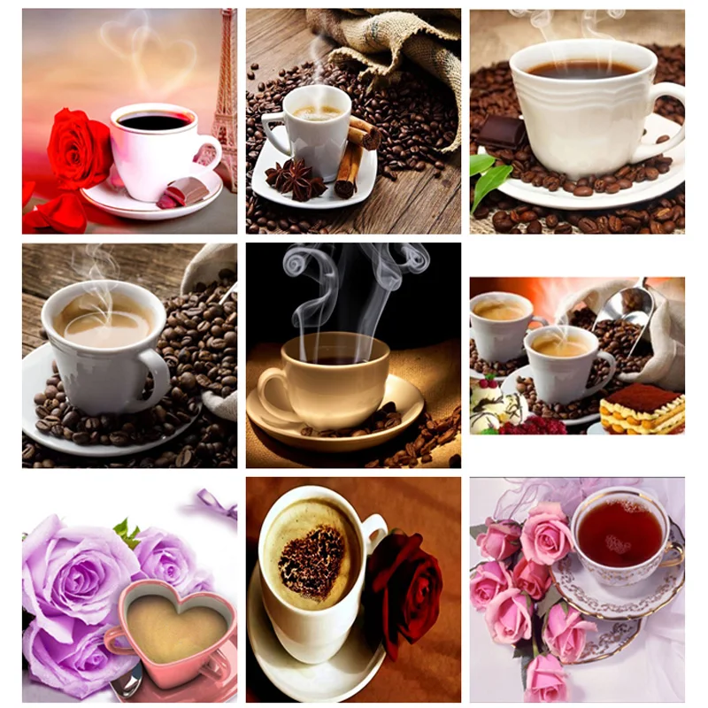 

diamond embroidery diy,coffee and cake,diy diamond mosaic,5d diy diamond painting full drill resin NEW TOOL