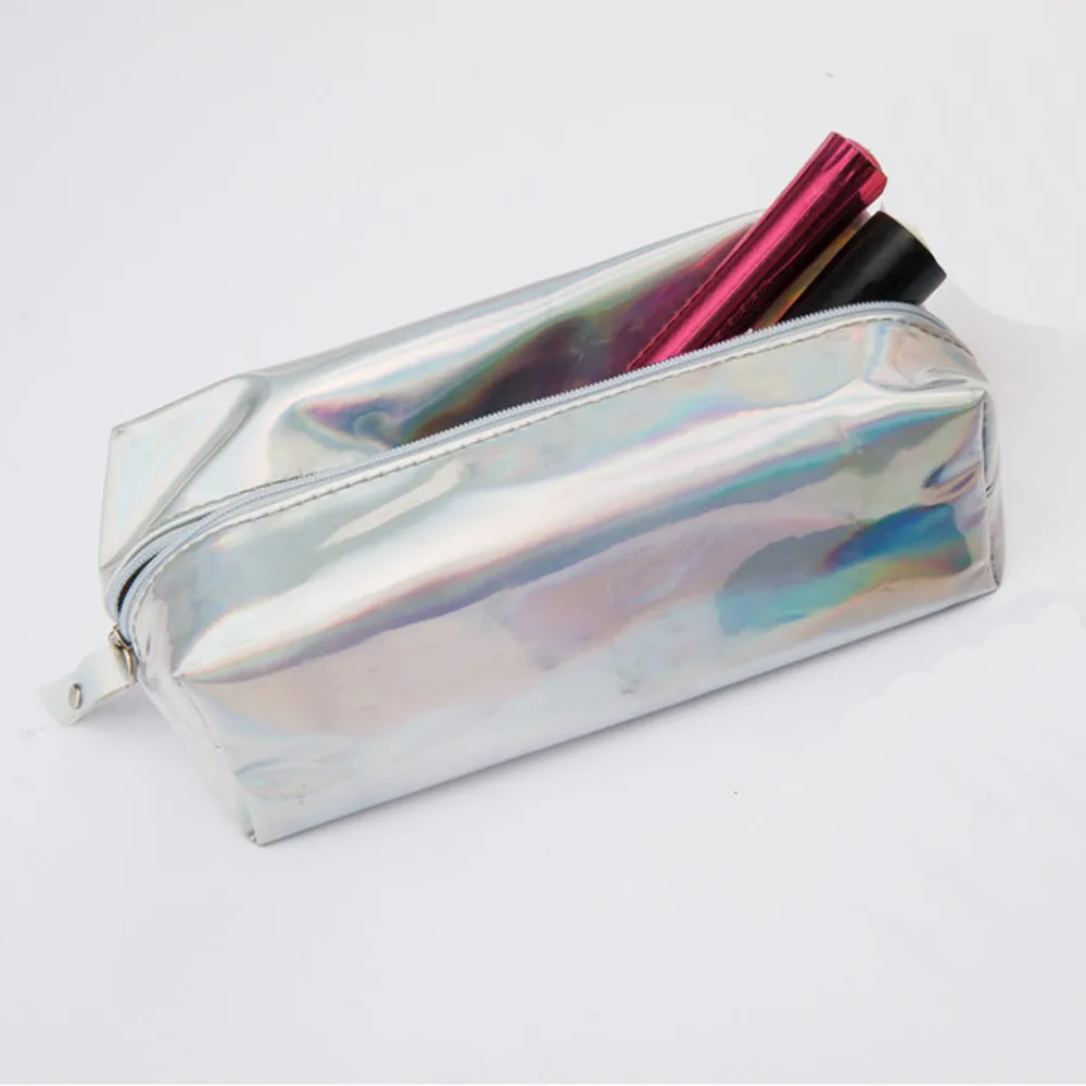 Aelicy Fashion Waterproof Laser Cosmetic Bags Women Neceser Make Up Bag PVC Pouch Wash Toiletry Bag Travel Organizer Case