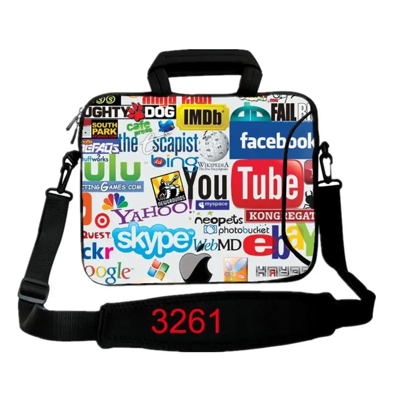 Internet Logo Laptop Shoulder Bag 13.3 15.6 Neoprene Sleeve Strap Bags Cases Cover Pouch For 10