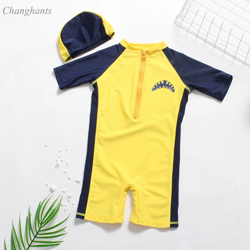 

2019 New Model Kid Boy Rash Guard one piece Swimwear 1-8 Y Baby boy Pink Swimsuit Children Swimming Wear Swim suit Bathing suits