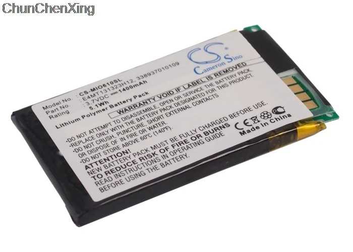 Аккумулятор Cameron Sino 1400mAh 338937010109 E4MT131323H12 для Mitac Mio H610|Цифровые аккумуляторы| |