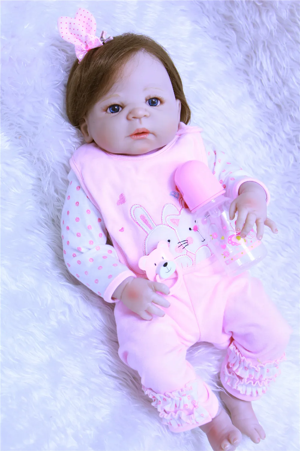 

Girl bebes reborn dolls 23" NPK full silicone reborn baby dolls for child gift can enter water soft BJD bonecas reborn