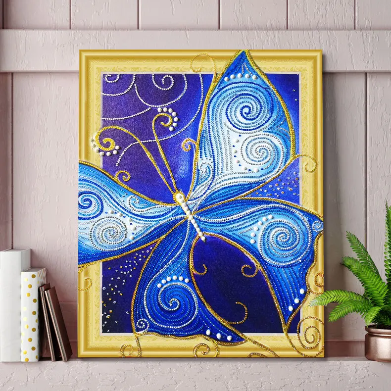 

5D Diamond Painting Special Shaped Diamond Embroidery Animal Partial Drill Cross Stitch Diamond Mosaic Home Decor, Butterfly