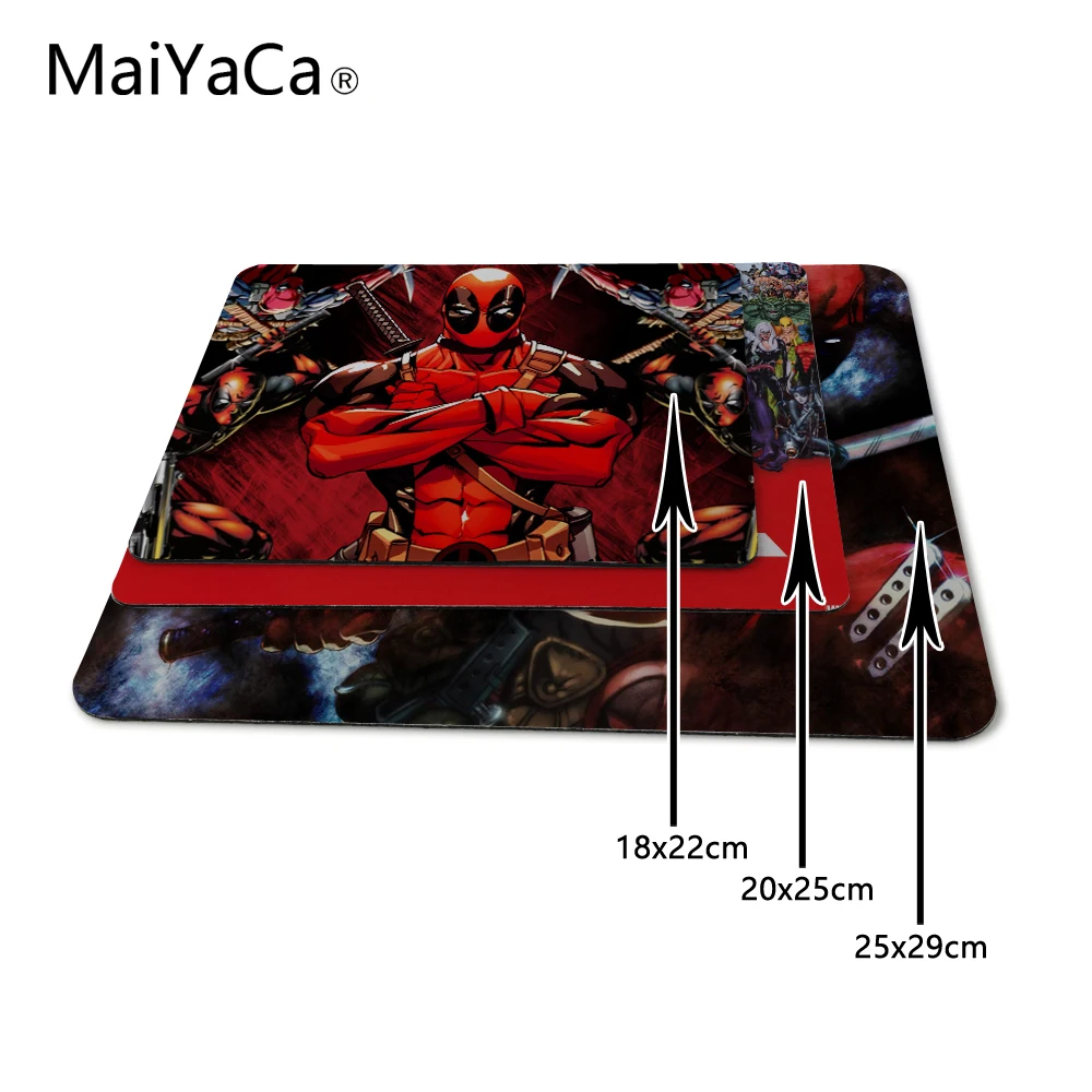 MaiYaCa модный новое поступление Дэдпул Marvel вентиляторы роскошный принт Противоскользящий ПК ноутбук коврик для мыши Прямая