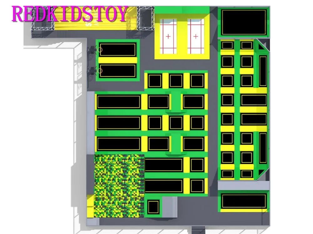 Стандарт ЕС великолепный многофункциональный закрытый Батутный парк с скалолазанием стены и кабеля