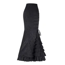 Плюс Размеры Винтаж стиль ретро; готический стиль; стиль Стиль пикантные в форме рыбьего хвоста русалки для маленьких женский черный, Красный Фиолетовый Длинные юбки женские, макси