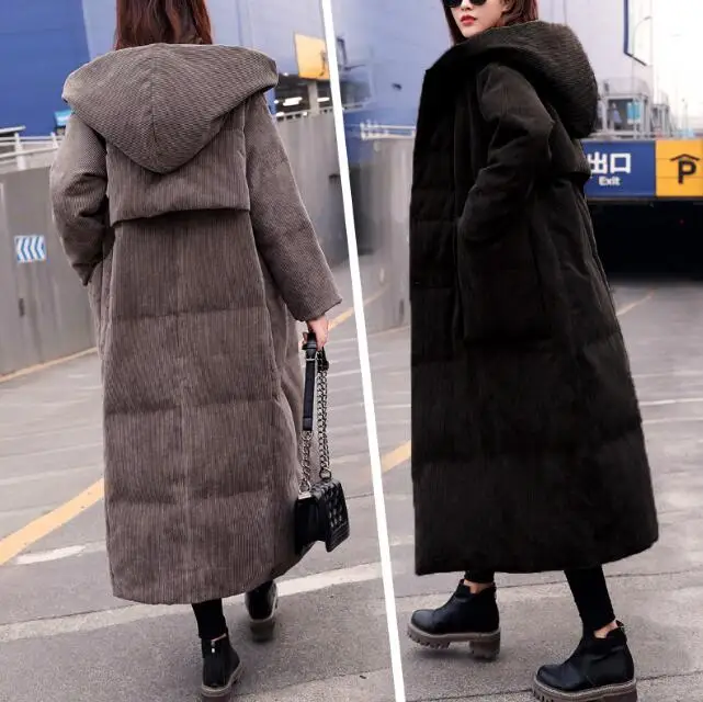 Women Winter Down Coat Large Collar Warm Down Coat Women Long Winter Coat