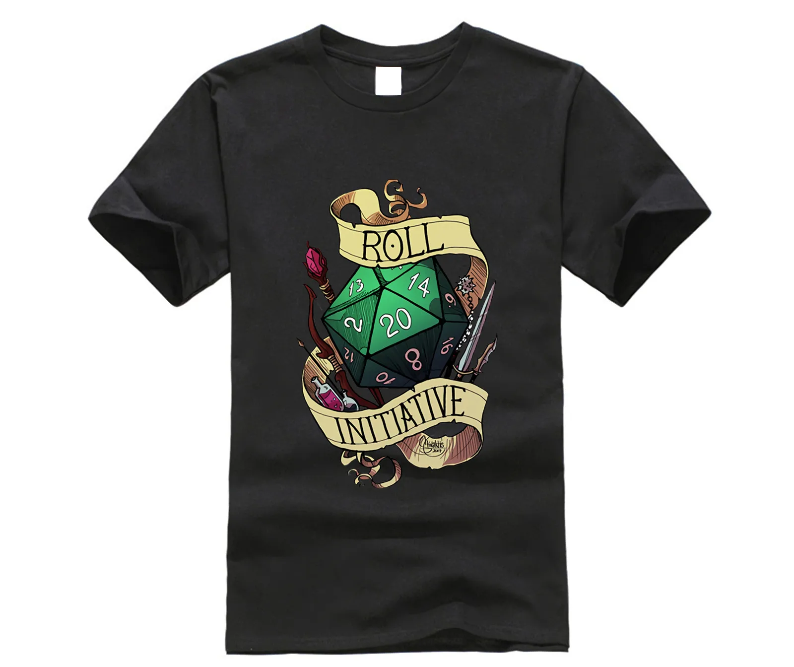 

Roll Initiative Video Game Gaming T Shirts Dnd Dungeons Dragons D20 D D Critical Role The Adventure Zone 20 Sided Die