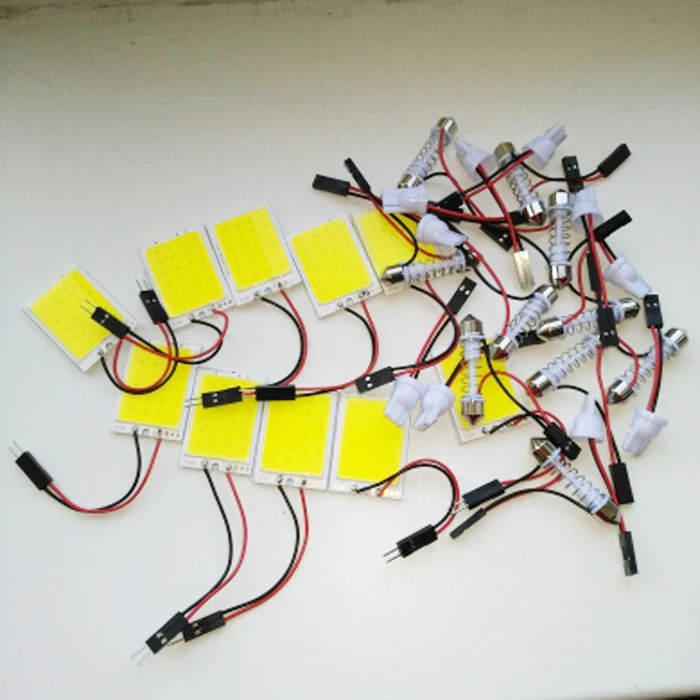 10x T10 24 Smd Cob Led Panel Car Auto Interior Reading Map Lamp Bulb Light Interior Dome Festoon BA9S Adapter DC 12v (5)