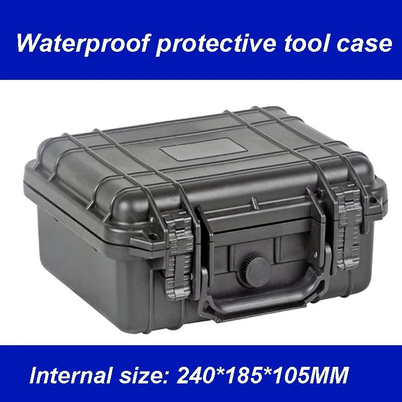 Caixa de Ferramentas à Prova Caixa de Ferramentas de Proteção Case da Câmera Caixa de Instrumentos Resistente ao Impacto com Espuma Dwaterproof Água Mala Pré-cortada 240*185*105mm