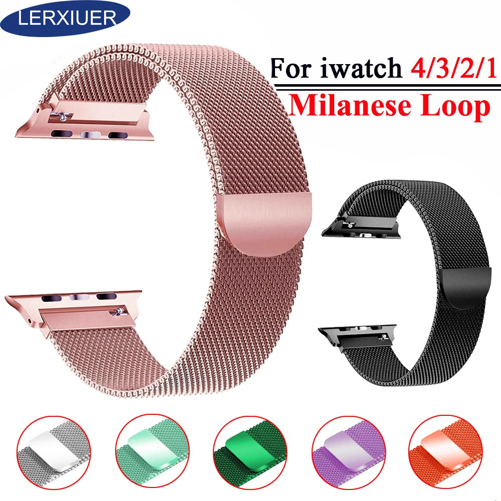 

EIMO Milanese Loop strap For Apple Watch 4 3 Iwatch band 42mm 38mm 44mm 40mm link Bracelet mesh Watchband Watch Accessories