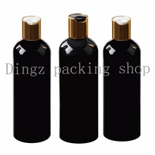 30 шт. 300 мл черная бутылка с верхней крышкой диска пустая пластиковая бутылка ПЭТ бутылка для лосьона дорожный размер пластиковые пустые бутылки для шампуня