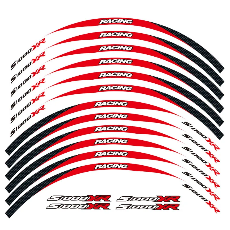 Мотоцикл 1 комплект передние и задние края обода колесные наклейки Светоотражающие Водонепроницаемые 17 дюймов наклейки для BMW S1000XR