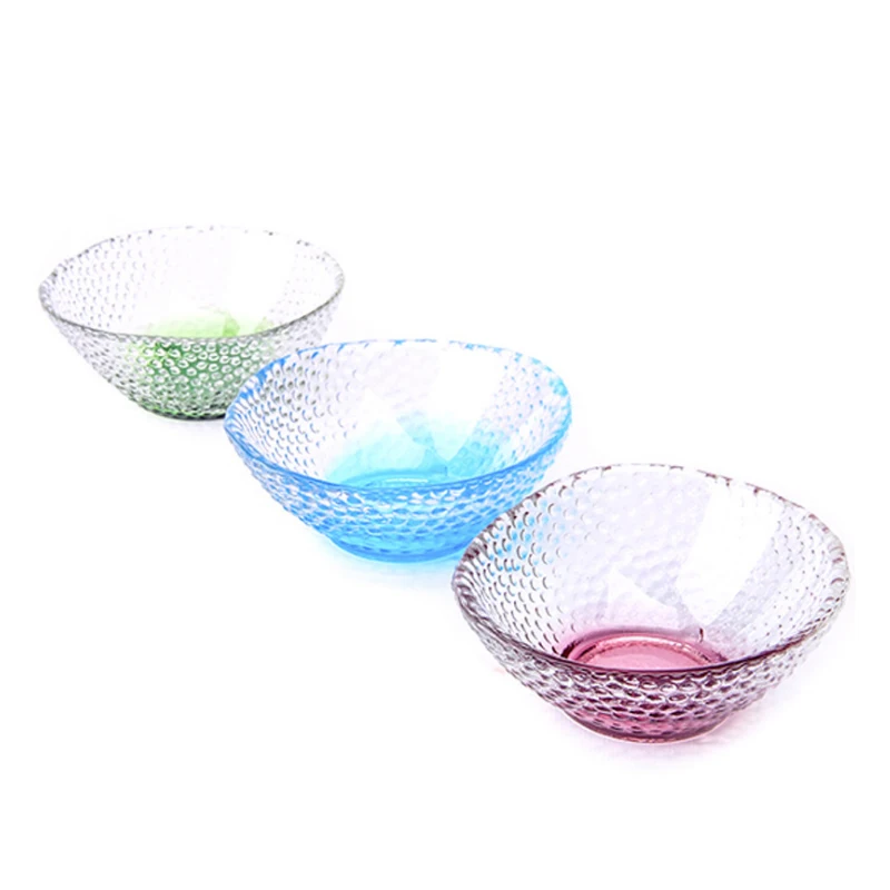 

1 color Handmade Seasoning glass bowl fruit dessert salad bowl simple and delicate tableware color random