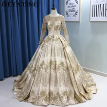 Блестящие золотые блестки для платья принцессы мусульманское бальное платье свадебное платье es dubai длинный рукав корсет арабское свадебное платье с 3 м свадебная фата